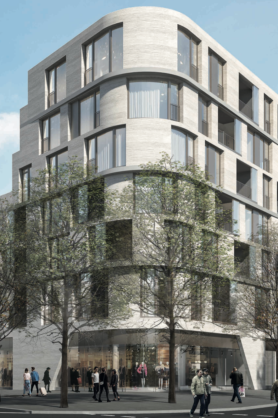 Der Drei-Kronen-Hof in Tuttlingen, ein neues Gebäude mit moderner Architektur. 